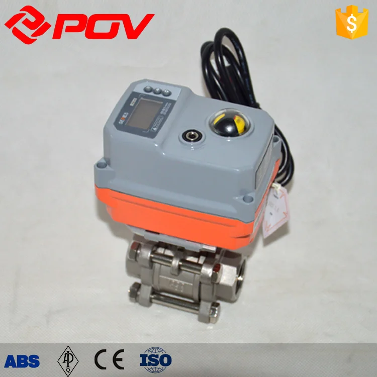 screw type 40mm electric actuator 3pc ball valve