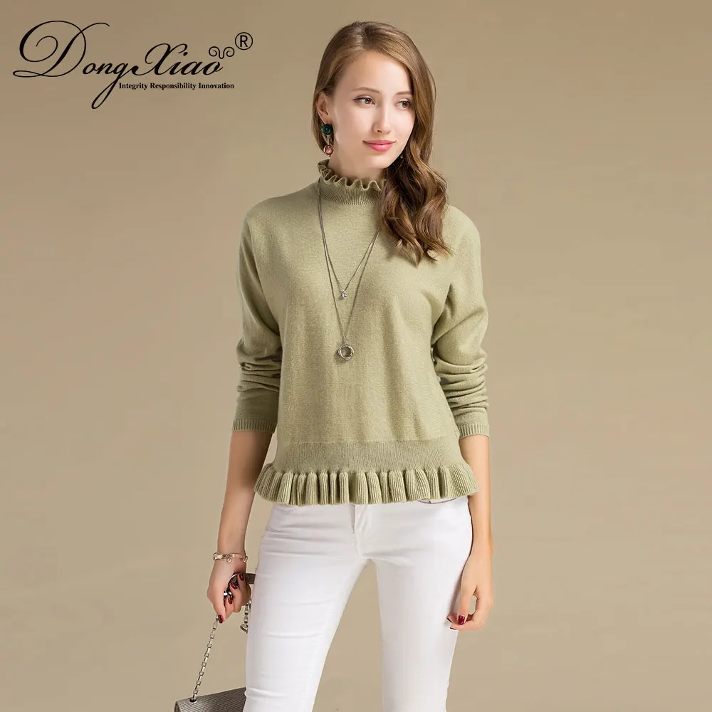 Китай лучшие девушки воланами шеи короткий стиль кашемир школьный свитер