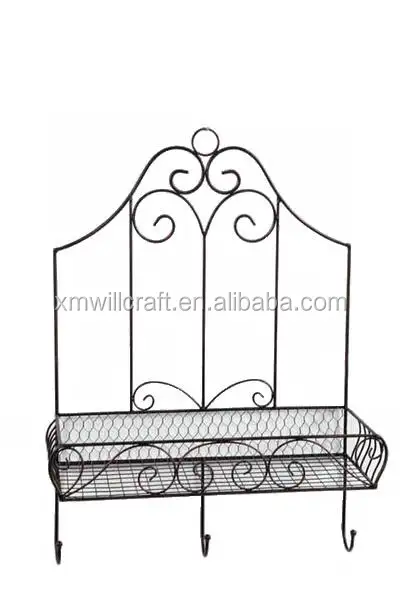 bathroom iron tree branch leaves decorated Metal Wall Shelf