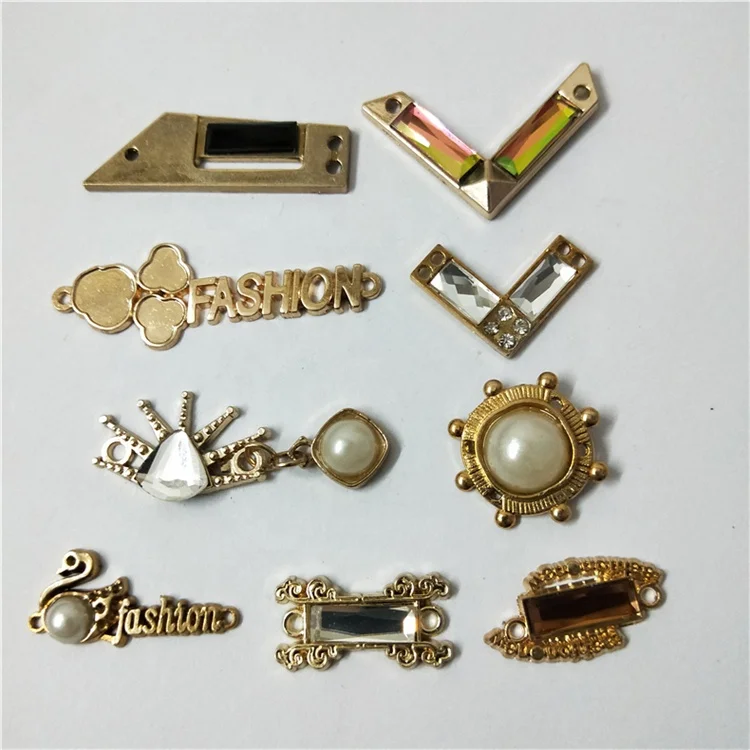 With pearl glass diamond metal label Pants Jeans brand logo sign shoe trademark garment badge