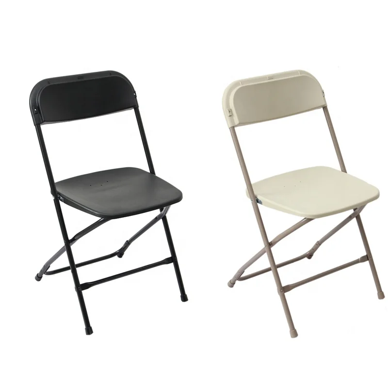 2-Pack Black Plastic Concert Folding Chair Commercial Quality Stackable Outdoor Event Wedding Party Chairs