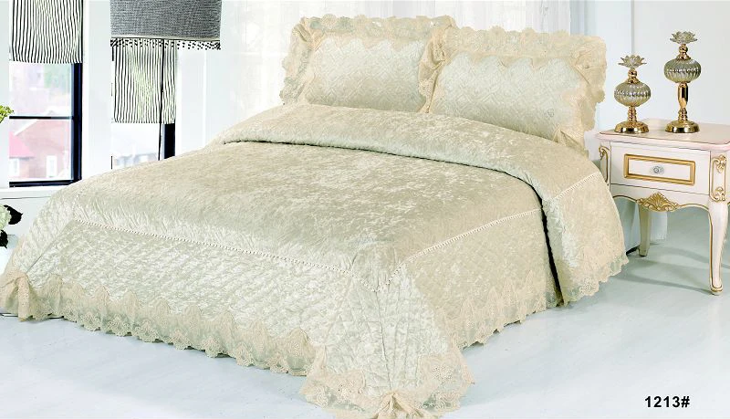 Luxurious Superior Home Beddings Pleuche Bed Spread Bed Linens 3pcs