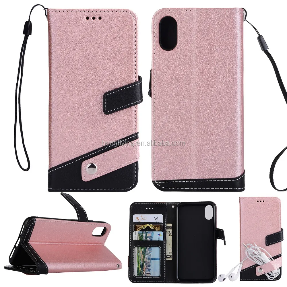 Leather phone case with credit card slot back cover for Iphone X, card slot case for sam sung ,mobile phone shell