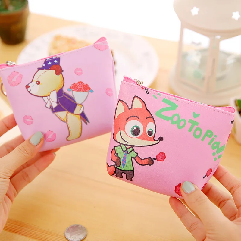 Custom Full Printing Mini PU Leather Coin Purse Keyrings Ziplock Storage Pouch Bag Cards Holder