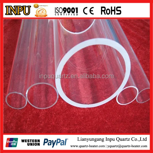 Straight Crystal Clear Quartz Glass Cylinder Tubes with different dimeter