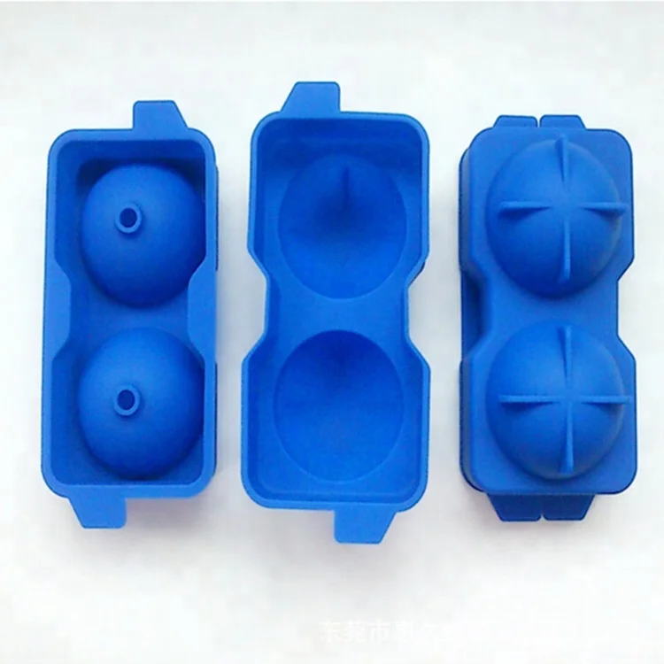 Silicone Sphere Mold Ice ball Maker 2 Cavity Silicone Large Ice Cube Balls 3D Ball Silicone Ice Cube Mold Tray
