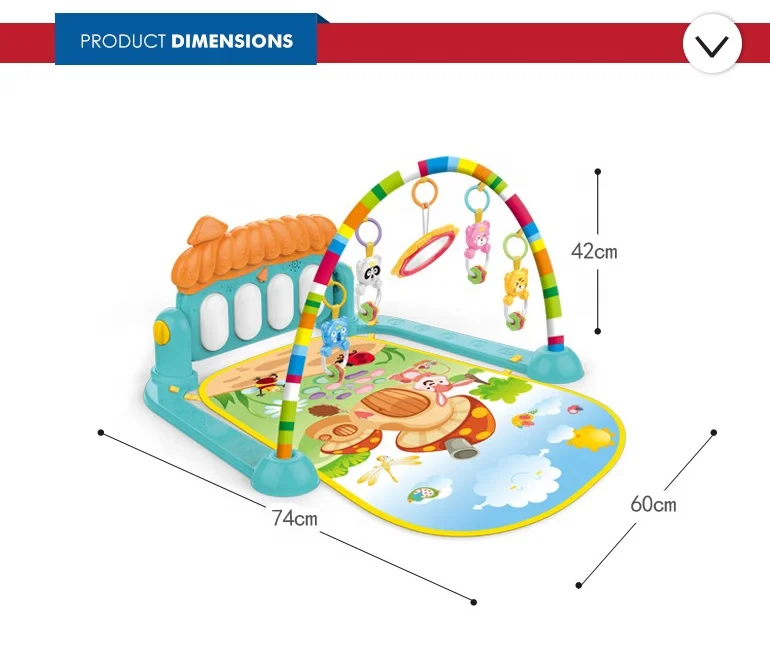 
wholesale 2 in 1 foot activity piano baby folding play mat for indoor 