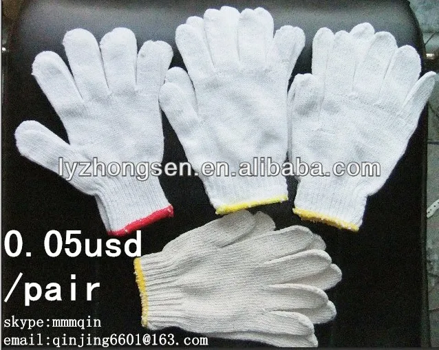 Professional High Cost Effective 7G 10G work knitted cotton gloves