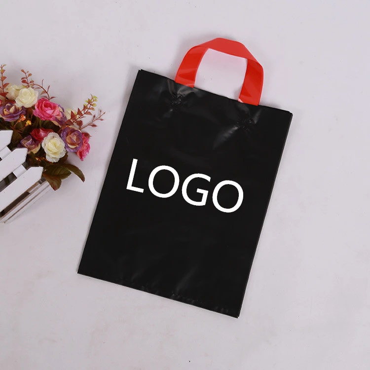Top sale custom logo printed cheap full color degradable plastic bag handle length wholesale