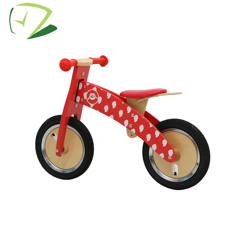 
Red kids balance running wooden bicycle for exercise balance ability 