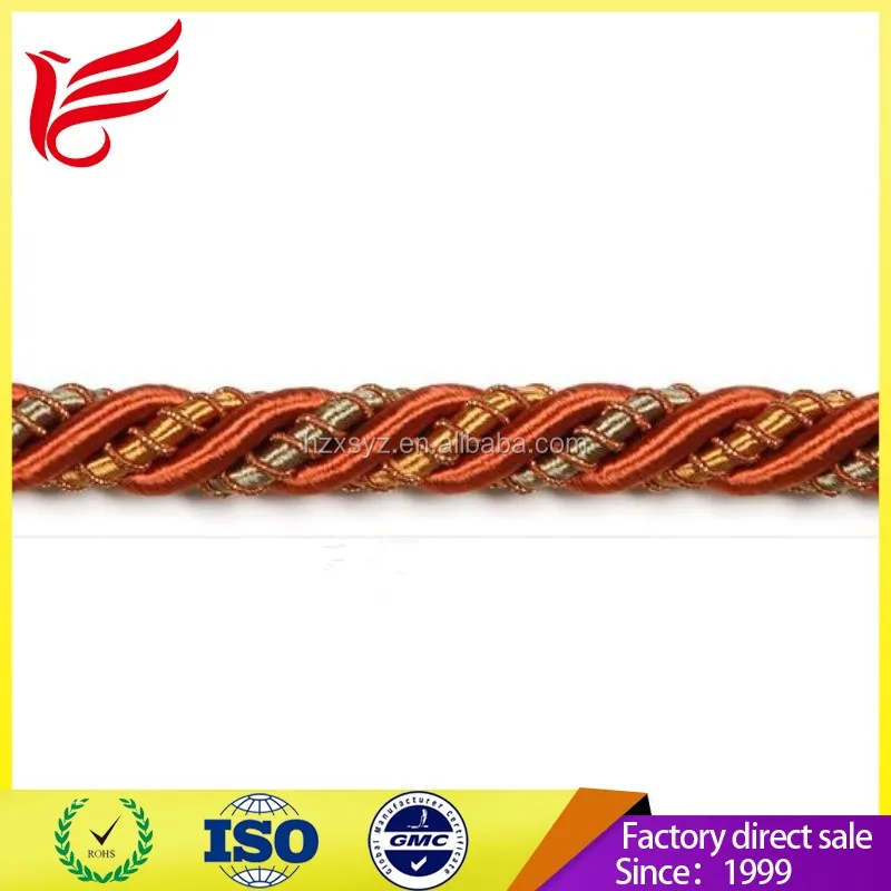 Gold Gradient Ramp Blue Sofa Design braided Cord With Lip