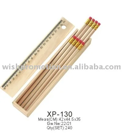 pencil set with wooden box