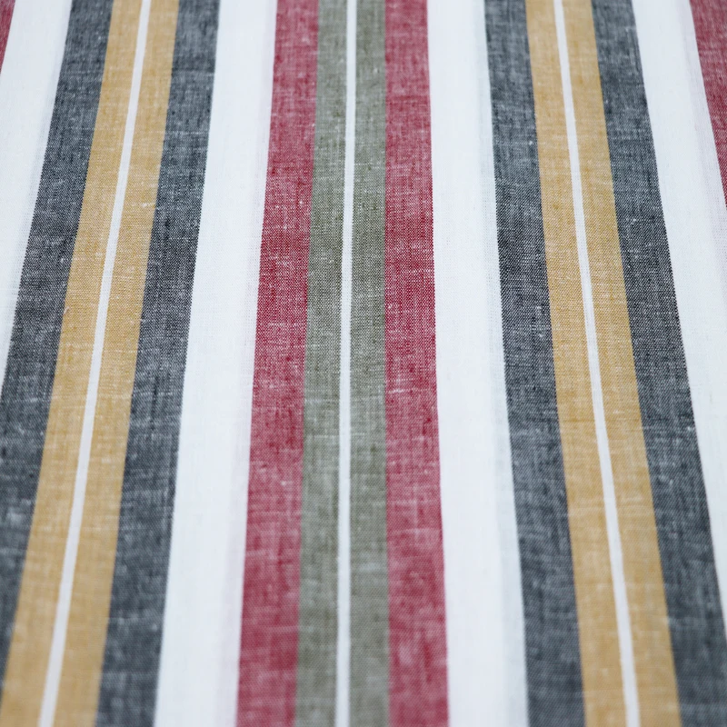 55% cotton 45% linen reactive yarn dyed fabric for clothes shirt pants dress