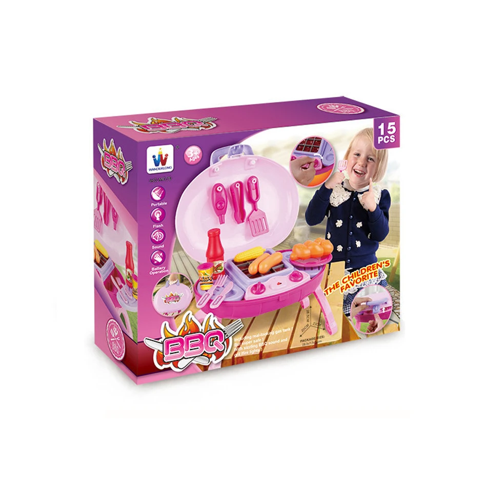 
High quality educational interesting BBQ play set kitchen toys for kids 