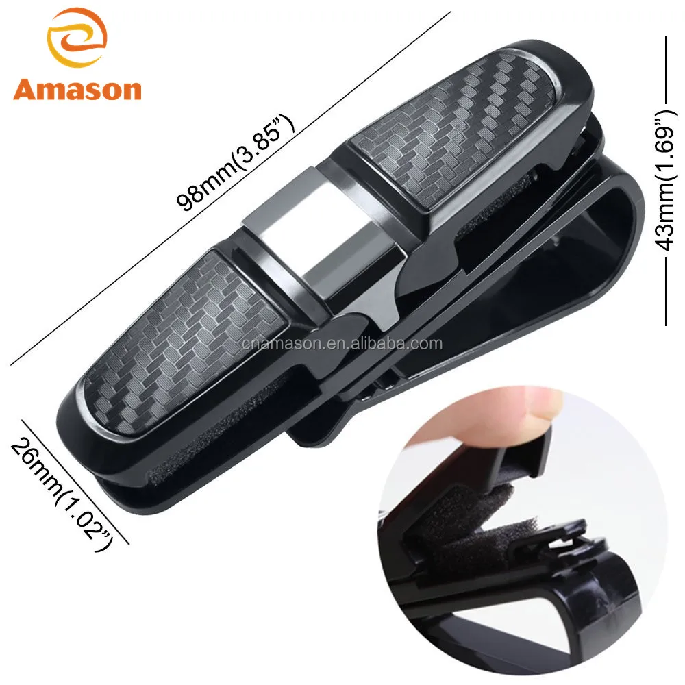 Portable Fastener Cip Eyeglasses Clip Ticket Card Clamp ABS Car Glasses Cases Black Car Sun Visor Sunglasses Holder