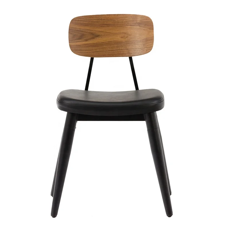Wholesale Manufactures modern restaurant furniture sillas cheap metal dining chair with Upholstered seat and wood backrest