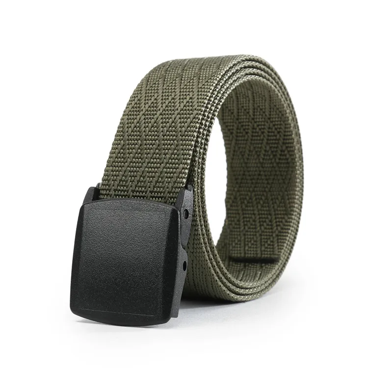 Fashion artificial custom made long cotton black ladies canvas belt