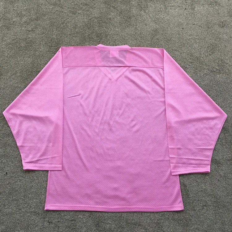 Pink polyester fabric custom blank practice ice hockey jersey