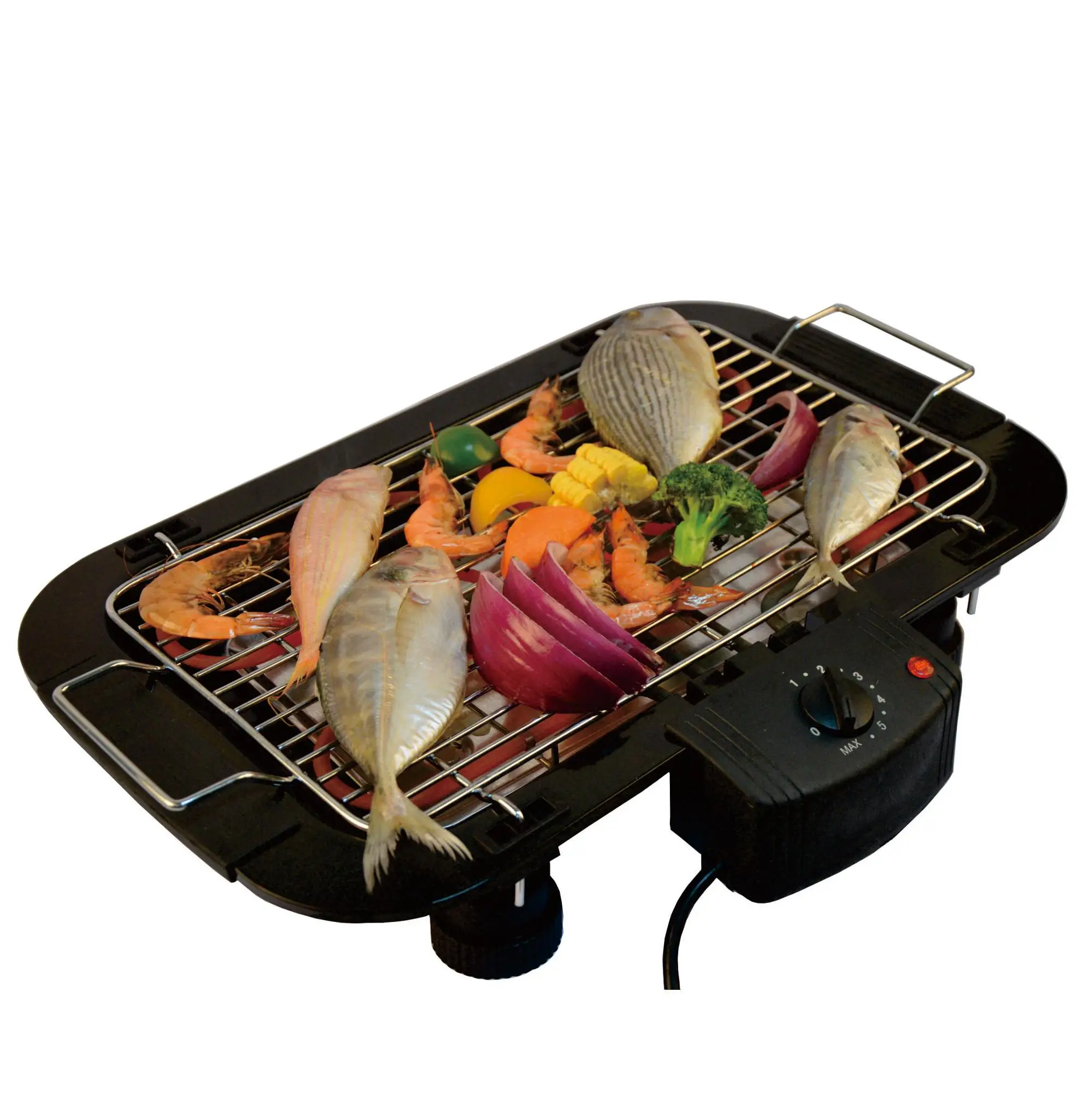 Electric Barbecue Grill Indoor Tabletop Thermostat Grill Height Adjustable Electric BBQ Grill