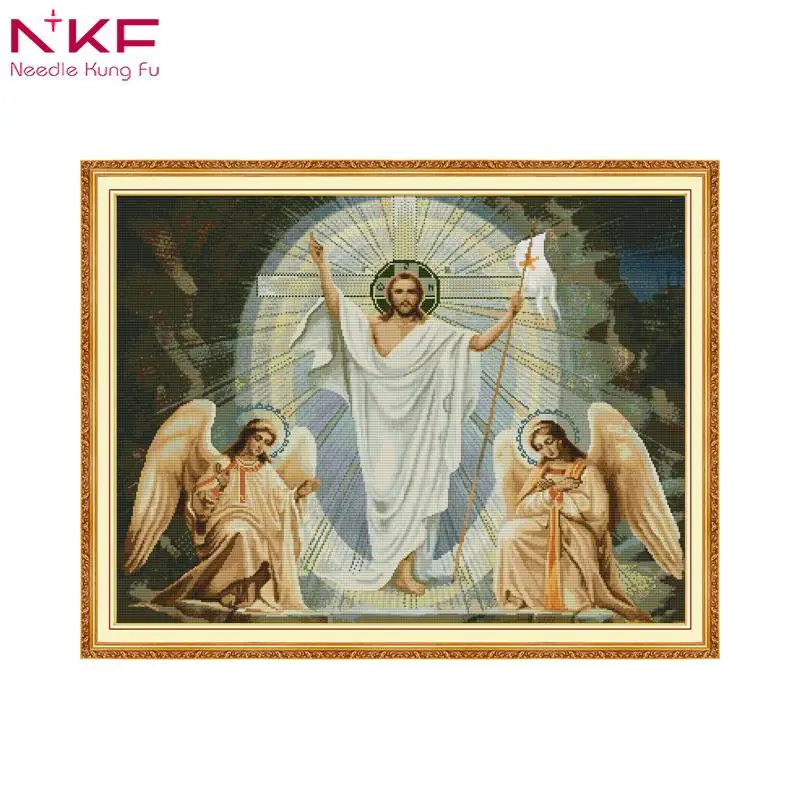 NKF Jesus 11 aida fabric dmc threads cotton cross stitch kits