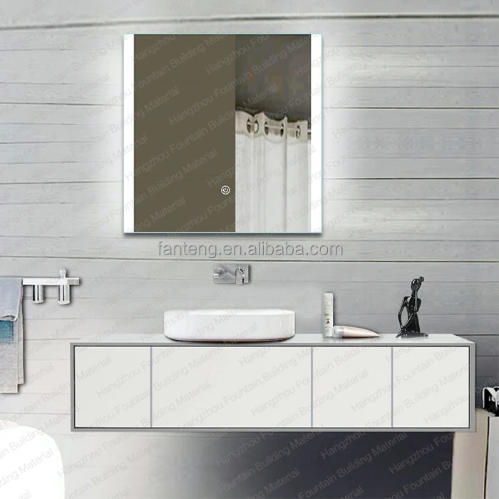 Modern Style MDF PVC Wood Bathroom Furniture Vanity Wall Mounted Hotel Project Design With UL IP44 Led Mirror Bathroom Cabinet