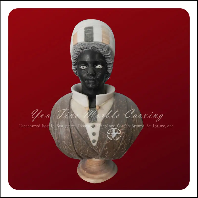 African negro bust stone statue