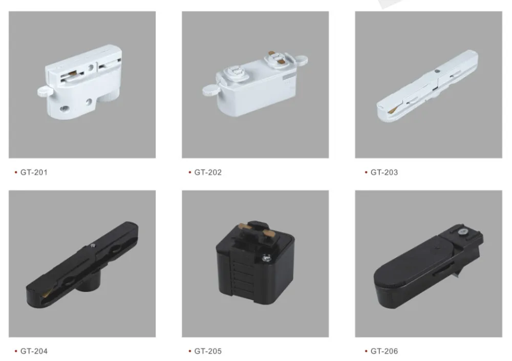 LED Track Rail Bar Fixture Accessories For Track Light Universal 2 Wires 3 Wires 3 Wires