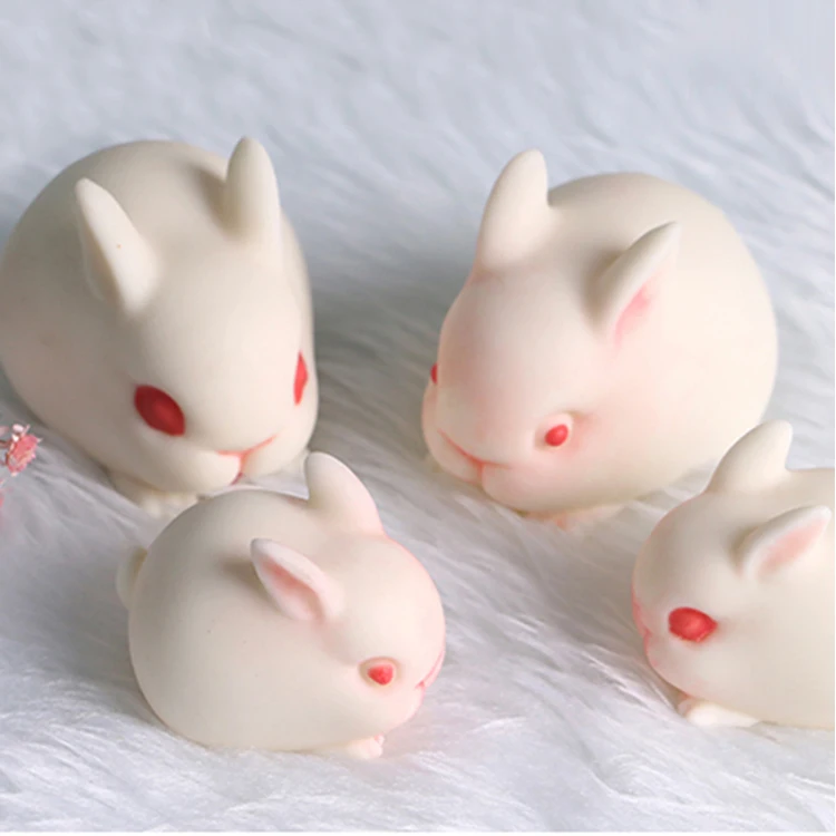 3D Animal Modeling Candy Dessert Molds 6 Cavity Silicone Rabbit Bunny Mousse Cake Mold