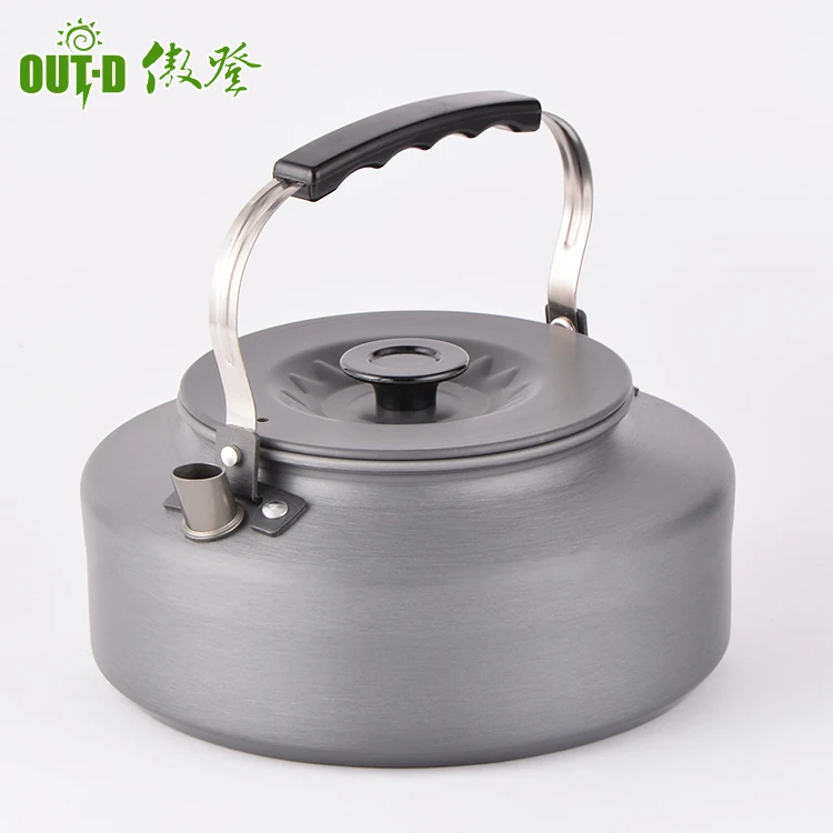 Simple style camping hard anodized 1.6L kettle with mesh bag