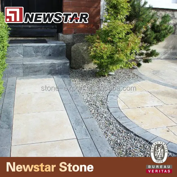 Tumbled finish flat stone pavers