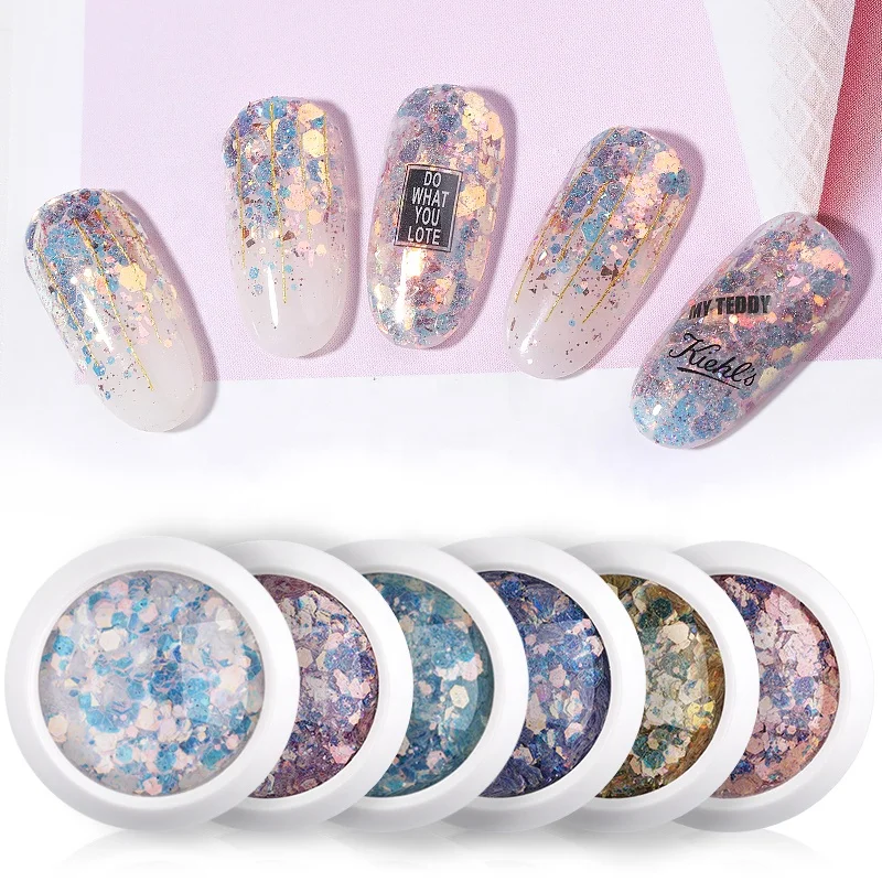 Fairy Pupil Mixed Glitter Powder Laser Tear Mole Eye Makeup Gradient Burst Glitter Powder Nail Jewelry