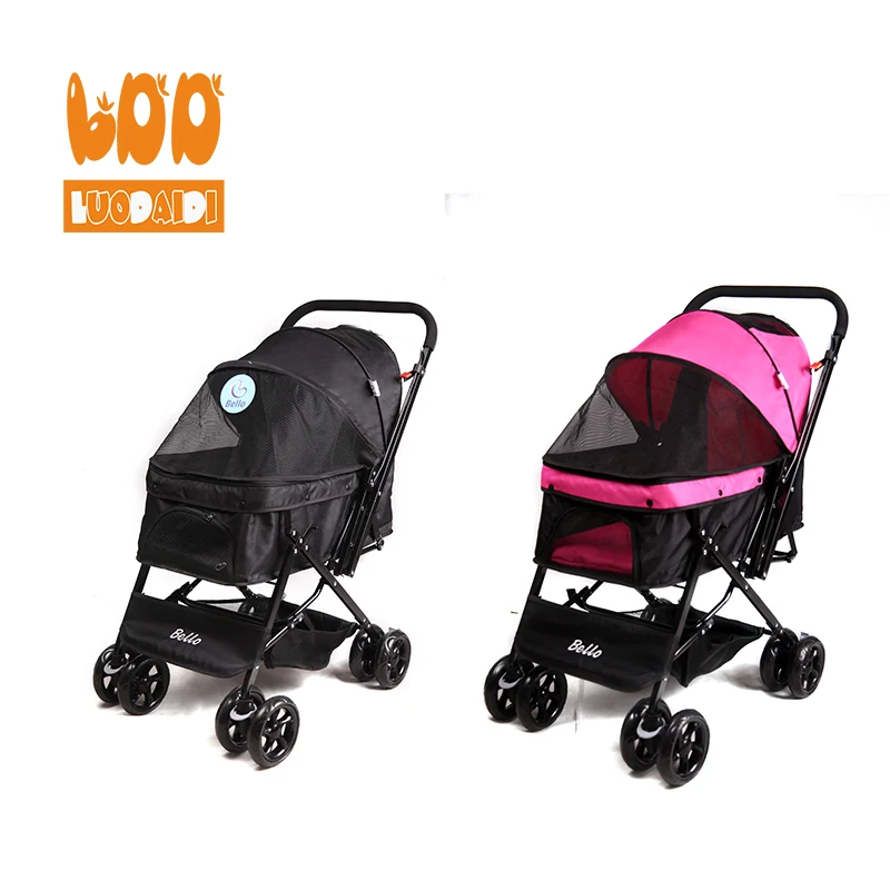 4 Wheels Pet Trolley Pet Stroller Carrier Pet Stroller for English Bulldog Best Sell Dog Pram Amazon
