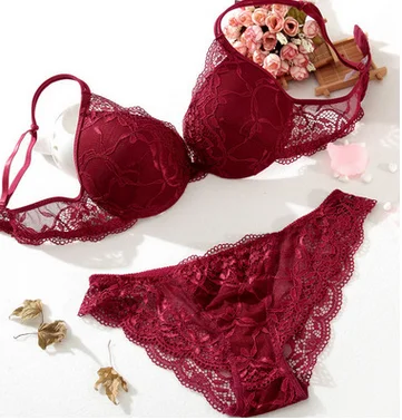 Woman Lace Lingerie Underwear Ladies Sexy Fancy Bra Panty Set