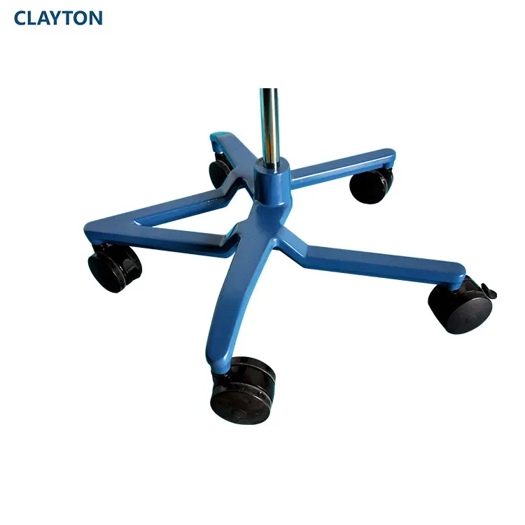 Solid Construction Stable Base Rolls Easy Non-rusting 5 Legs Hospital Infusion Medical Drip Stand IV Pole Stand