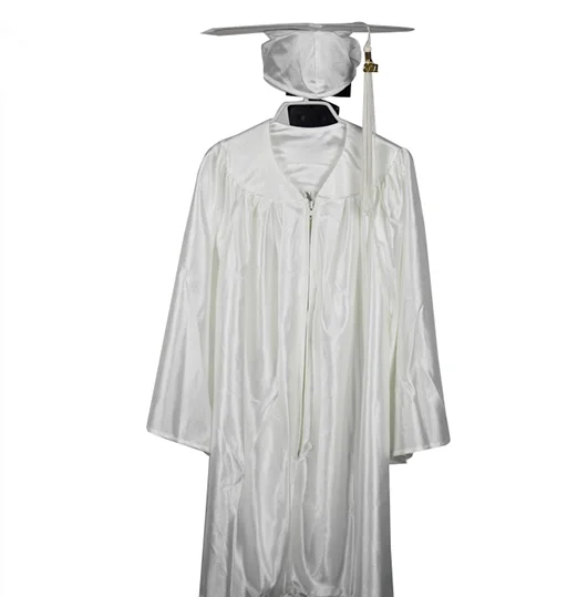 Manufacture wholesale graduation wear white graduation gown kindergarten graduation caps and gowns