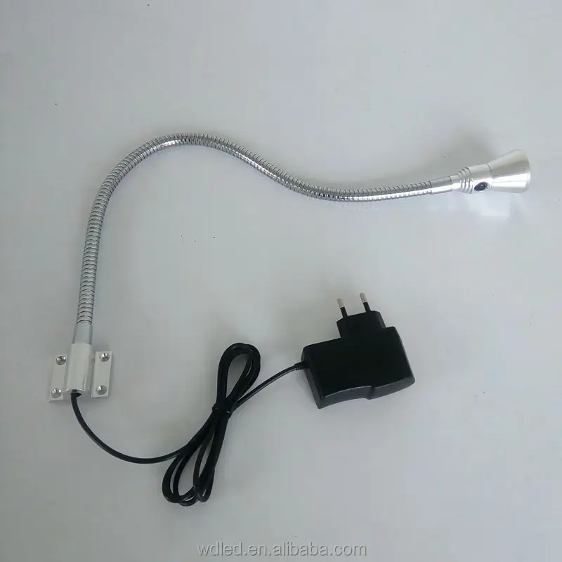 3W HOTEL ROOM BEDSIDE WALL FLEXIBLE GOOSENECK LED READING LIGHT