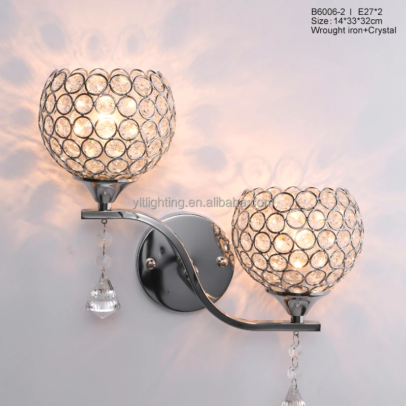 Speical Circular Shape Hollow Out Modern Indoor Wall Light Wrought Iron + Crystal Fashion Luxury Wall Lamp for Living Room Hotel