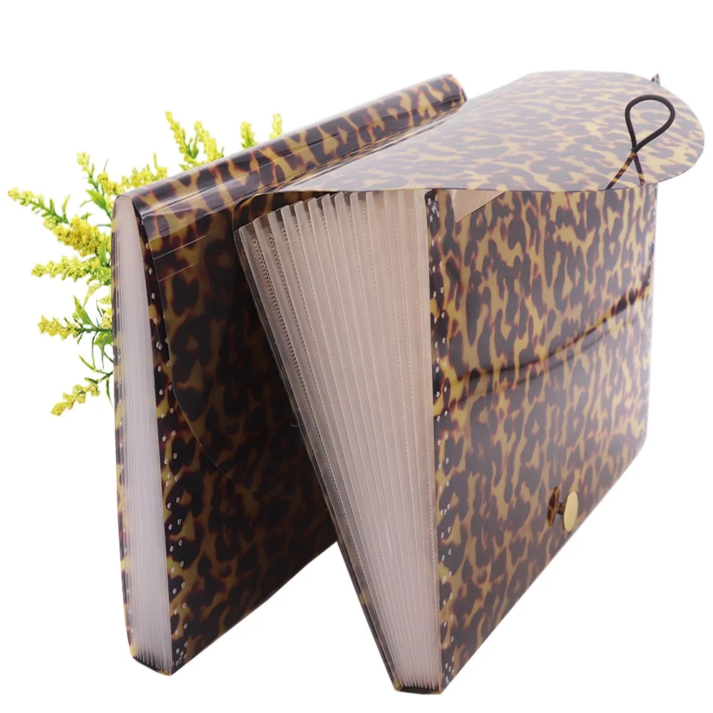 13 карман расширение папки с леопардовым принтом расширение Папка типа «гармошка» подачи организатор ящик с петелькой