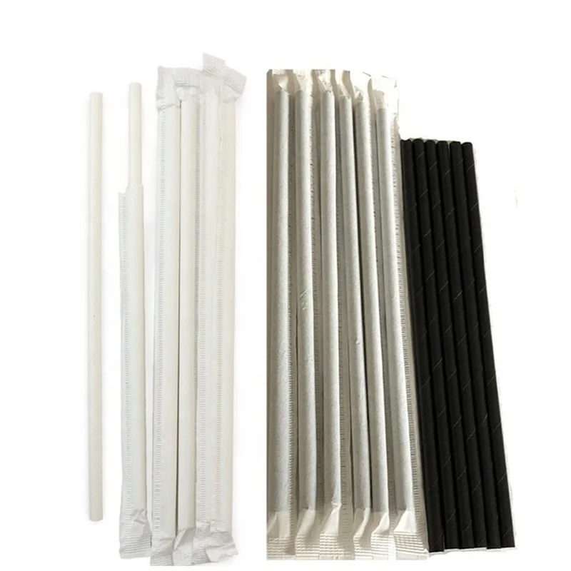 Free Samples Custom Black Paper Straws Individually Wrapped