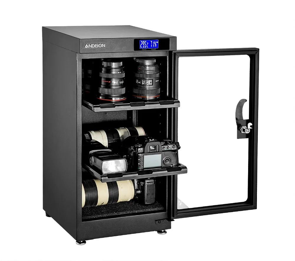 50L LCD digital Display dehumidity Dry Cabinet for Lens Camera