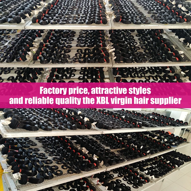 XBL Factory Price Hot Selling Raw Unprocessed Double Drawn Human Hair Extension