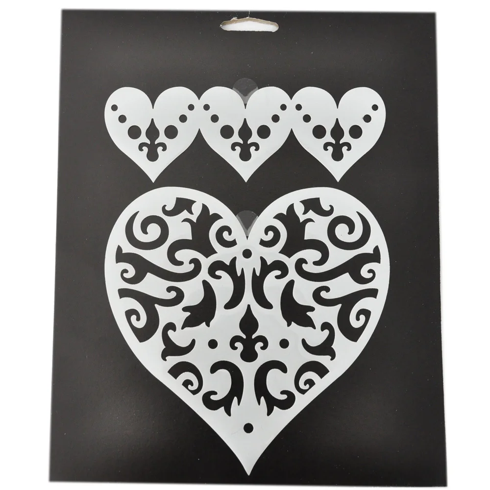 New style customized heart shaped drawing stencil