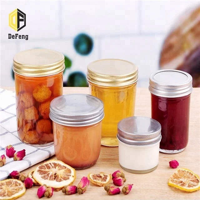 
caviar glass bottle glass with cover sealed jam jar wholesale 