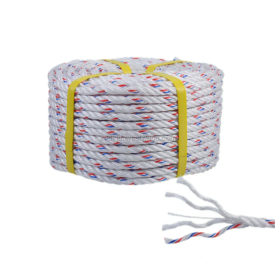 3 & 4 Strands PP Twisted Fishing Rope 12mm Polyethylene Rope