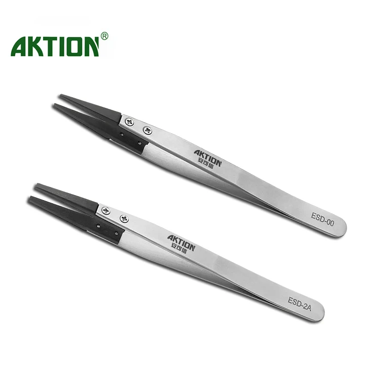 AKtion tweezers/ stainless steel tweezers/ ESD Head-changed steel Tweezers