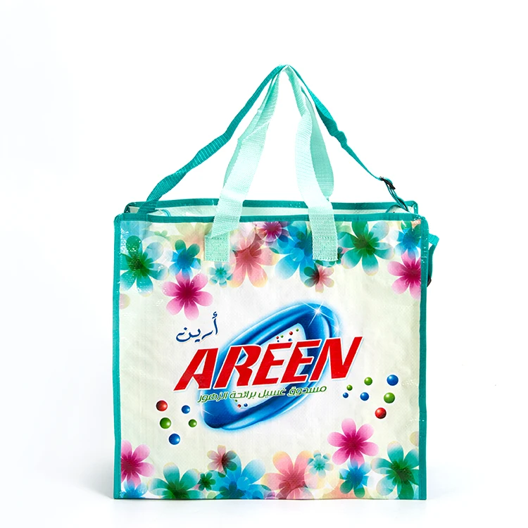 
Reusable Chinese factory cheap fashion Eco-Friendly laminated polypropylene plastic pp woven shopping bags laundry powder bag 