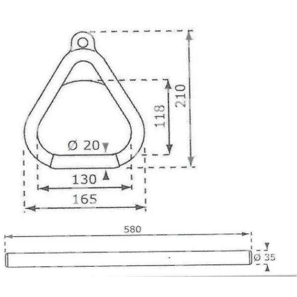 
Wooden Trapeze Bar With Rings for Climbing Frames and Garden Swings 