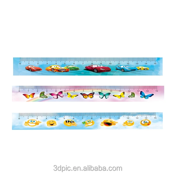 high quality cheap cartoon 3D ruler/3D lenticular ruler/3D cartoon ruler