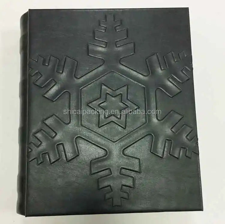 
China Supplier Luxury Book Shaped Black Leather Jewelry Box For Gift 