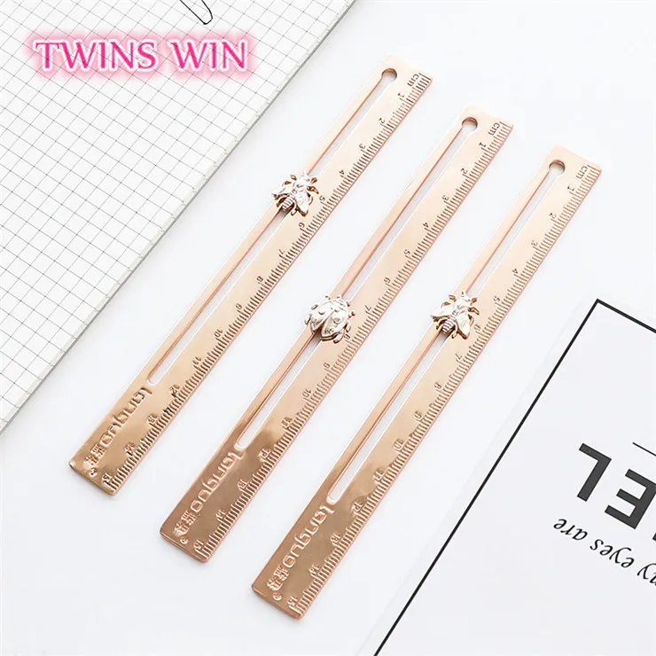 Новое поступление 2018 Необычные канцелярские принадлежности креативная мультяшная линейка в виде насекомых 15 см металлическая измерительная картина